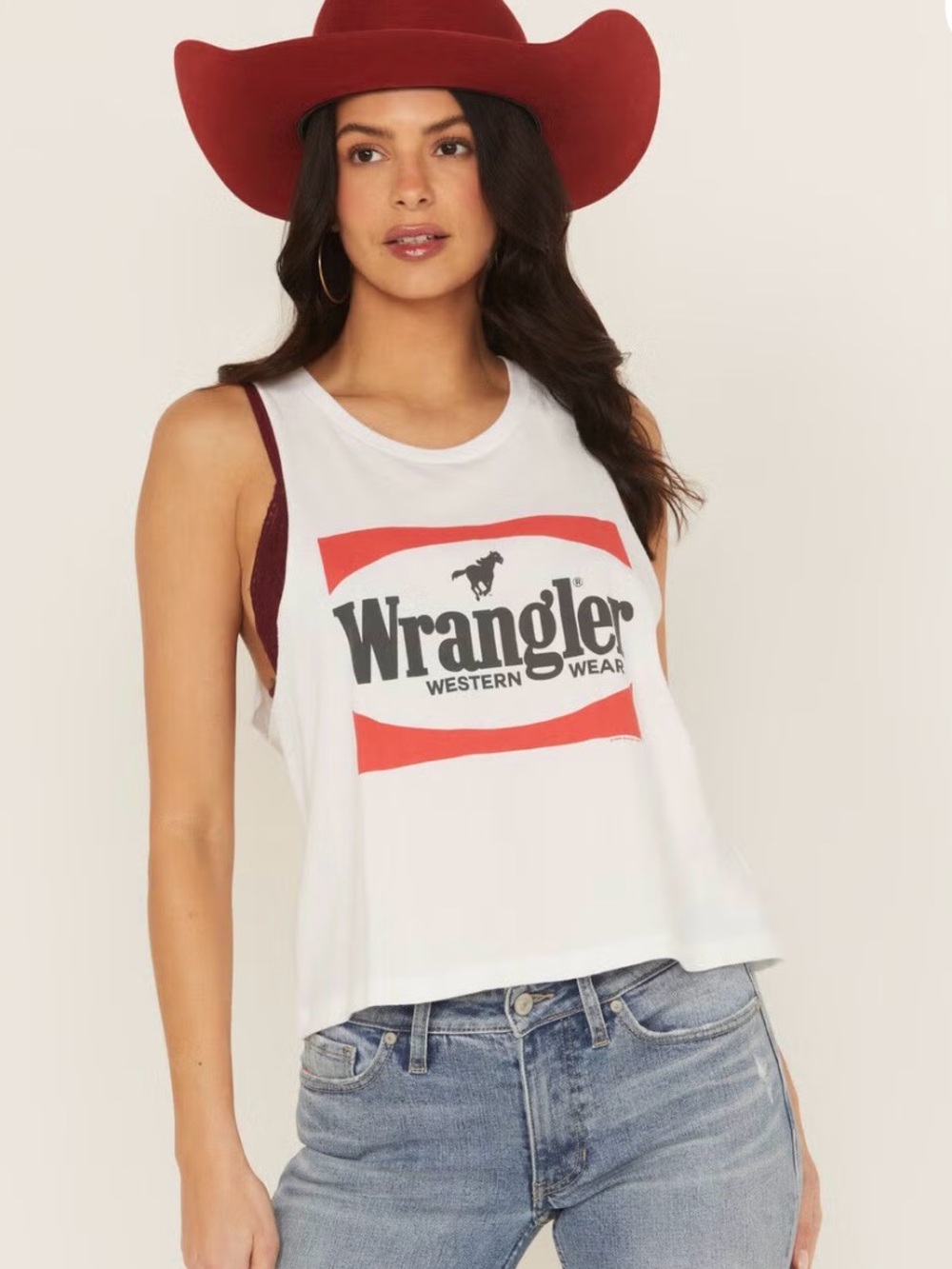 Wrangler Women's Logo Sleeveless Graphic Muscle Tank - New Without Tags